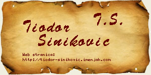 Tiodor Šiniković vizit kartica